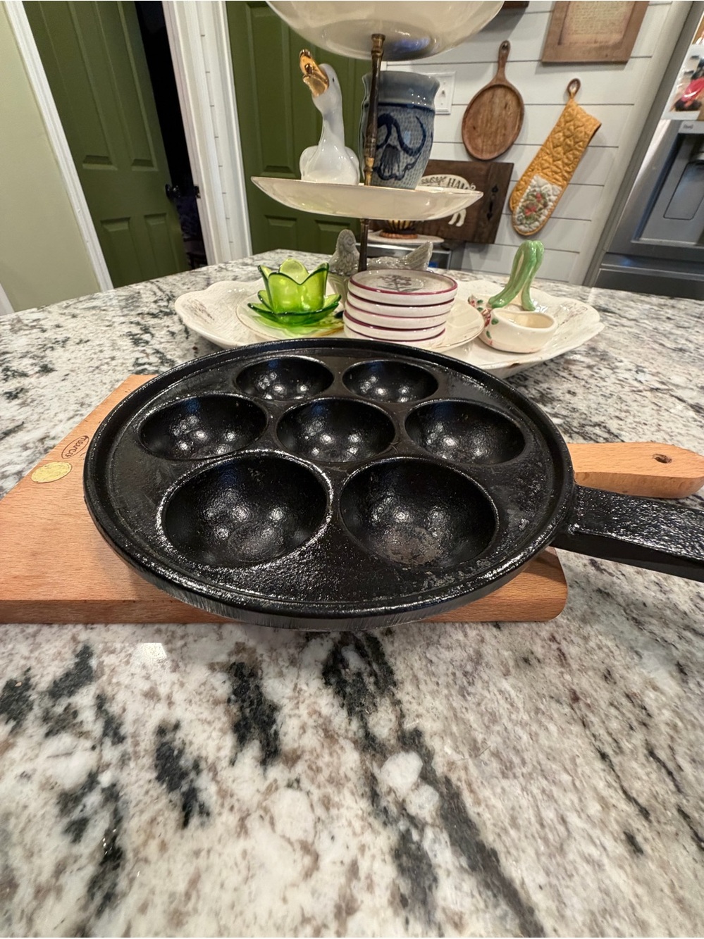 Cast Iron Aebleskiver Pan - Black